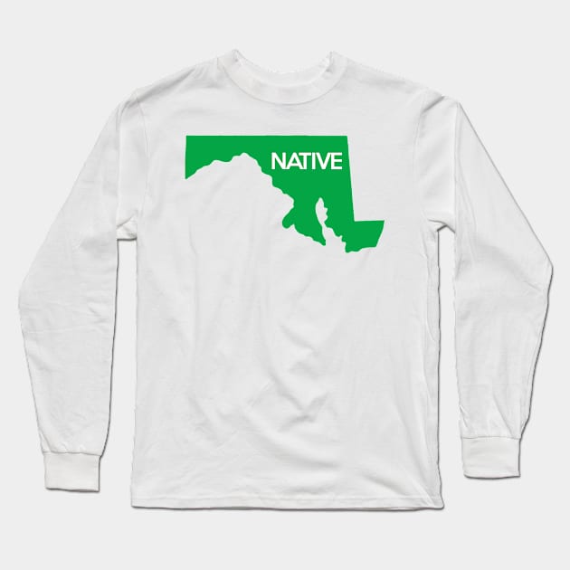 Maryland Native Pride MD Green Long Sleeve T-Shirt by mindofstate